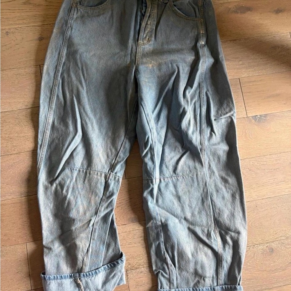 Universal Thread Flare Jeans in Faded Blue-Grey Wash